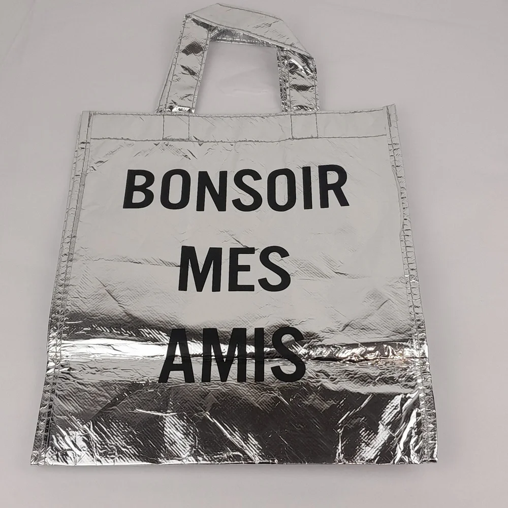 2 Gold & Silver Metallic French Party Favor Gift Bags